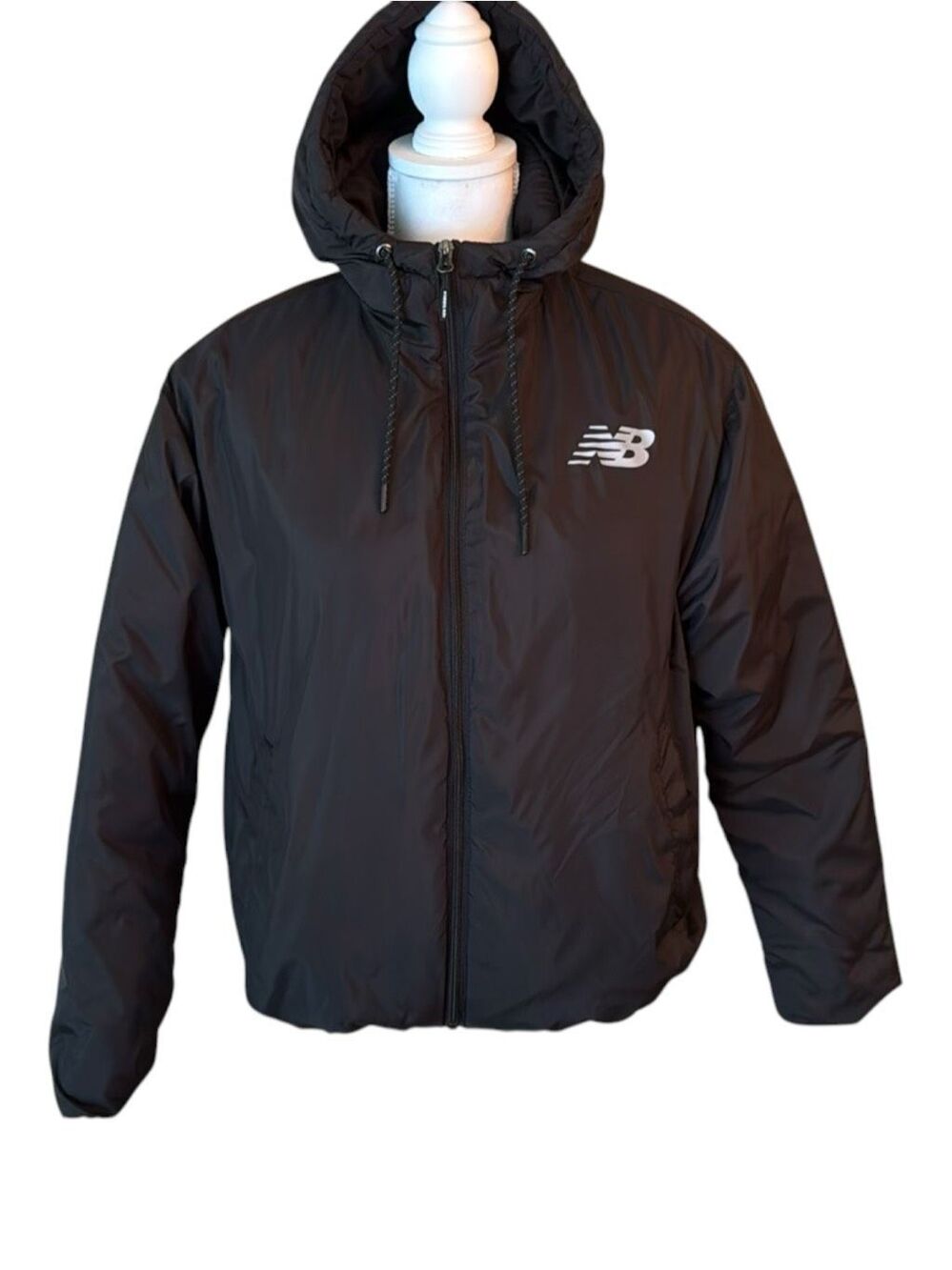 NEW BALANCE Women's Black Hooded Puffer Jacket
